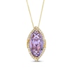 Thumbnail Image 0 of Le Vian Marquise-Cut Amethyst Necklace 1/4 ct tw Diamonds Honey Gold 20"