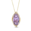 Thumbnail Image 1 of Le Vian Marquise-Cut Amethyst Necklace 1/4 ct tw Diamonds Honey Gold 20&quot;