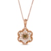 Thumbnail Image 1 of Le Vian Diamond Flower Necklace 3/8 ct tw 14K Strawberry Gold 20&quot;