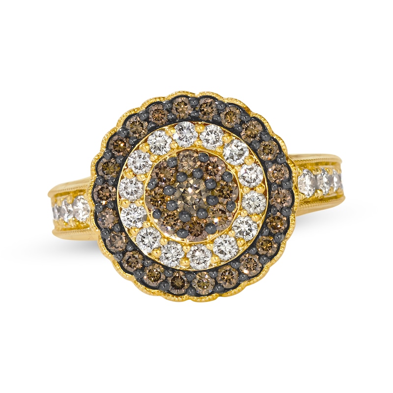 Main Image 1 of Le Vian Multi-Diamond Double Halo Ring 1-1/4 ct tw 14K Honey Gold Size 7
