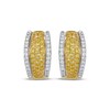 Thumbnail Image 2 of Le Vian Yellow & White Diamond Hoop Earrings 3/4 ct tw 14K Two-Tone Gold