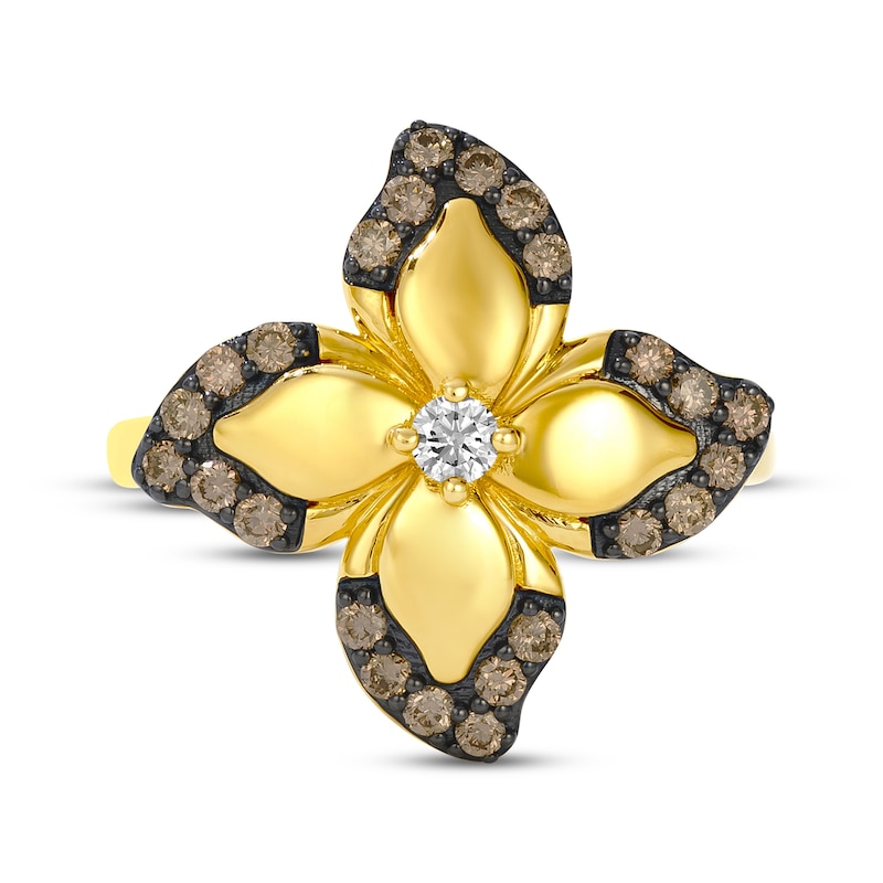 Main Image 1 of Le Vian Diamond Flower Ring 1/2 ct tw 14K Honey Gold Size 7