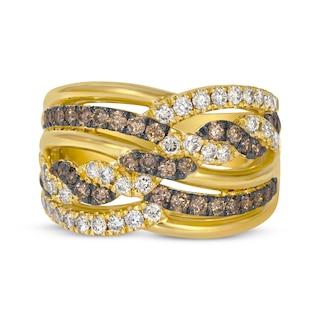 Le Vian Diamond Twist Crossover Ring 1 ct tw 14K Honey Gold Size 7