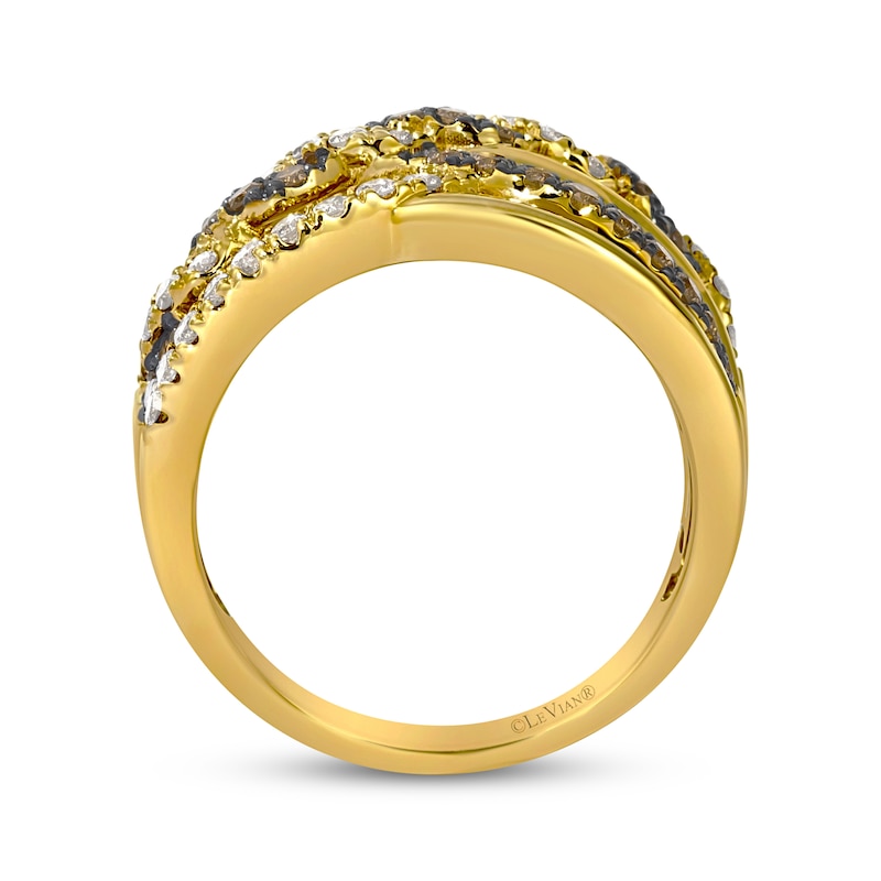 Main Image 2 of Le Vian Diamond Twist Crossover Ring 1 ct tw 14K Honey Gold Size 7