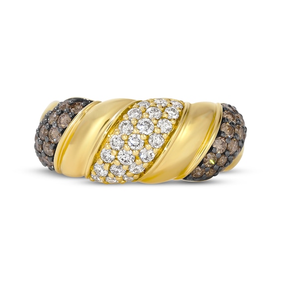 Le Vian Diamond Domed Twist Ring 1-1/8 ct tw 14K Honey Gold Size 7