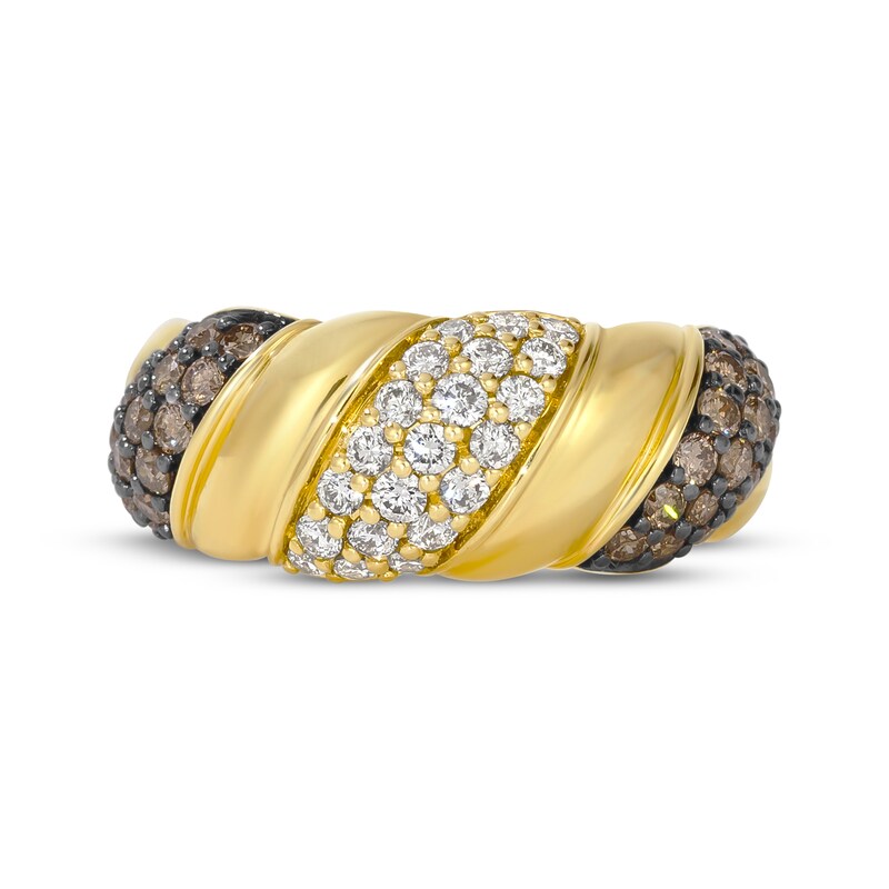 Main Image 1 of Le Vian Diamond Domed Twist Ring 1-1/8 ct tw 14K Honey Gold Size 7