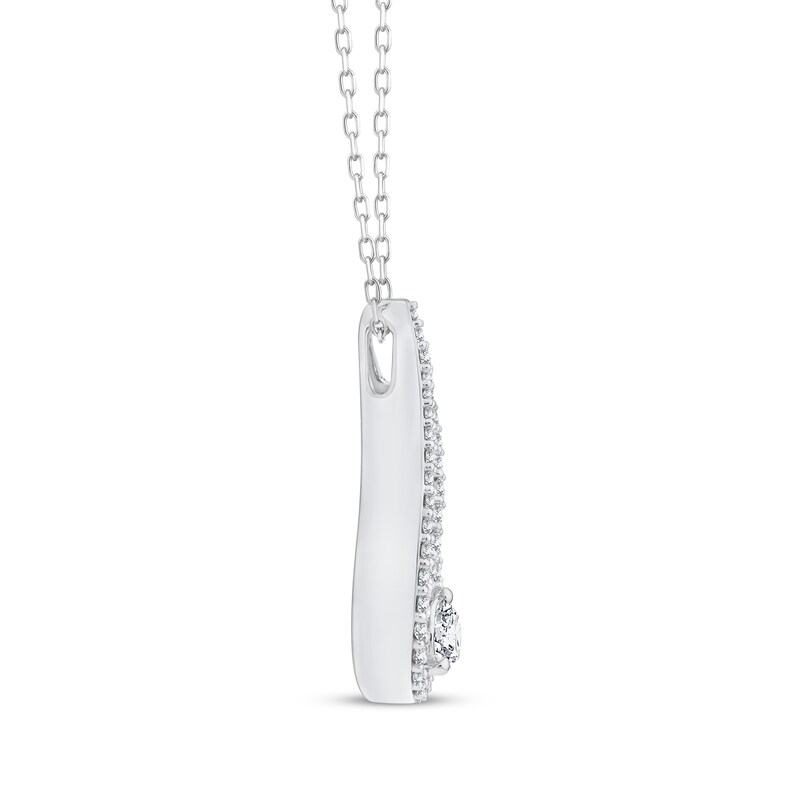Main Image 2 of Love Ignited Diamond Flame Necklace 1 ct tw 10K White Gold 18&quot;
