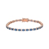 Thumbnail Image 1 of Le Vian Oval-Cut Blueberry Sapphire Bracelet 3/4 ct tw Diamonds 14K Strawberry Gold 7.3&quot;