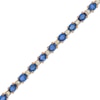 Thumbnail Image 1 of Le Vian Oval-Cut Blueberry Sapphire Bracelet 3/4 ct tw Diamonds 14K Strawberry Gold 7.3"