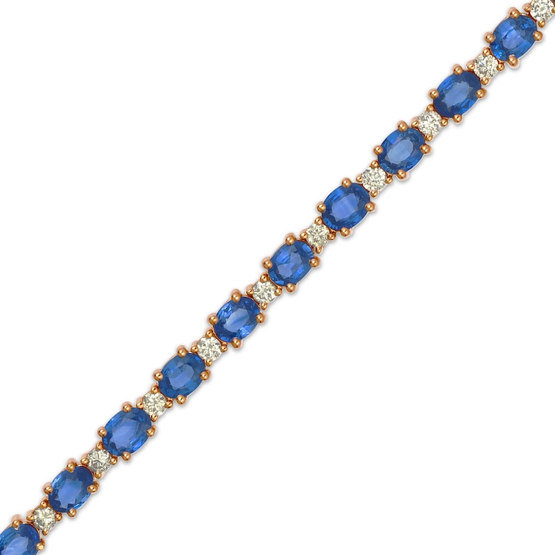 Le Vian Oval-Cut Blueberry Sapphire Bracelet 3/4 ct tw Diamonds 14K Strawberry Gold 7.3"