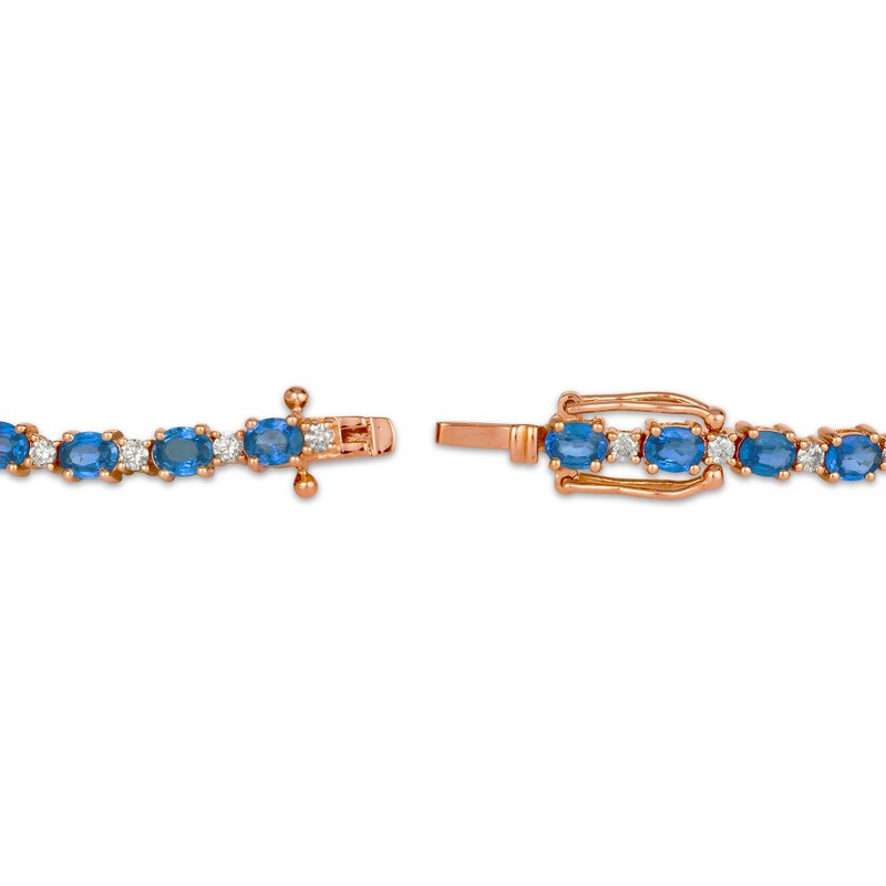 Main Image 3 of Le Vian Oval-Cut Blueberry Sapphire Bracelet 3/4 ct tw Diamonds 14K Strawberry Gold 7.3&quot;