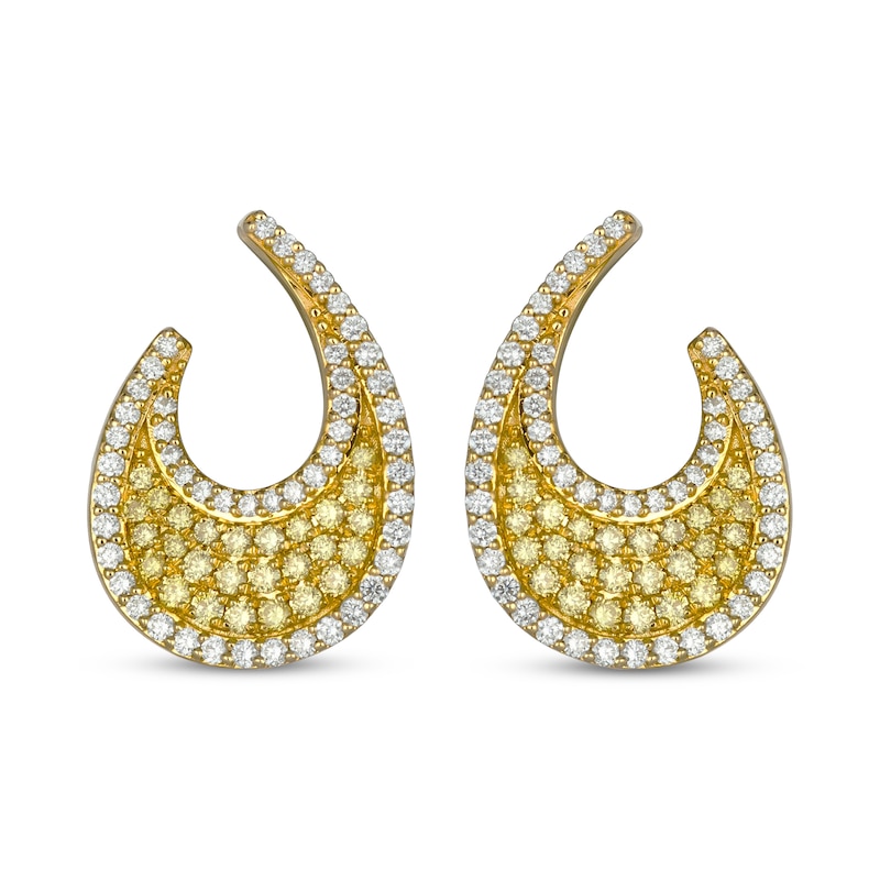 Main Image 2 of Le Vian Diamond Open Teardrop Earrings 1 ct tw 14K Honey Gold