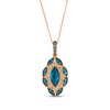 Thumbnail Image 1 of Le Vian Marquise-Cut Blue Topaz Necklace 3/8 ct tw Diamonds 14K Strawberry Gold 19&quot;