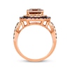Thumbnail Image 2 of Le Vian Emerald-Cut Morganite & Rhodolite Garnet Ring 3/4 ct tw Diamonds 14K Strawberry Gold