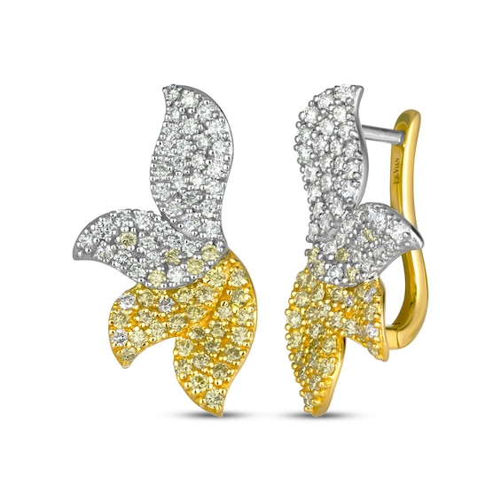 Le Vian Diamond Petal Earrings 1-1/3 ct tw 14K Honey Gold & Platinum
