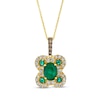 Thumbnail Image 1 of Le Vian Oval-Cut Emerald Necklace 5/8 ct tw Diamonds 14K Honey Gold 20"