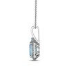 Thumbnail Image 2 of Le Vian Cushion-Cut Aquamarine Necklace 1/4 ct tw Diamonds 14K Vanilla Gold 20&quot;