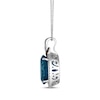 Thumbnail Image 2 of Le Vian Oval-Cut Blue Topaz Necklace 1/3 ct tw Diamonds 14K Vanilla Gold 20"