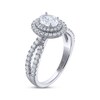 Thumbnail Image 2 of THE LEO Legacy Lab-Grown Diamond Oval-Cut Double Halo Engagement Ring 1 ct tw 14K White Gold