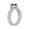 Thumbnail Image 2 of Neil Lane Pear-Shaped London Blue Topaz & Diamond Halo Bridal Set 5/8 ct tw 14K White Gold