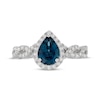 Neil Lane Pear-Shaped London Blue Topaz & Diamond Twist Shank Engagement Ring 1/2 ct tw 14K White Gold