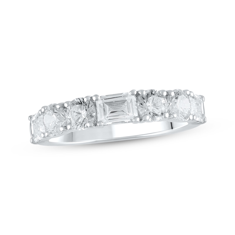 Lab-Created Diamonds by KAY Emerald & Round-Cut Anniversary Band 2 ct tw 14K White Gold