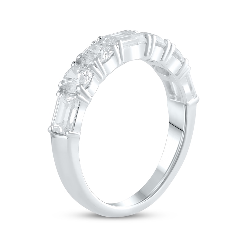 Lab-Created Diamonds by KAY Emerald & Round-Cut Anniversary Band 2 ct tw 14K White Gold