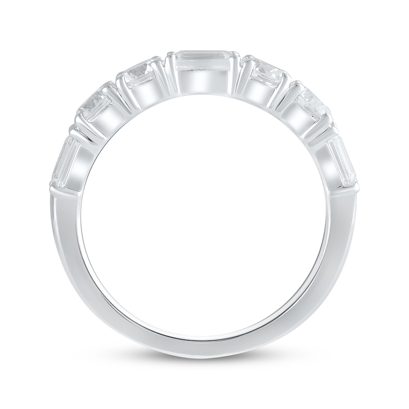 Lab-Created Diamonds by KAY Emerald & Round-Cut Anniversary Band 2 ct tw 14K White Gold