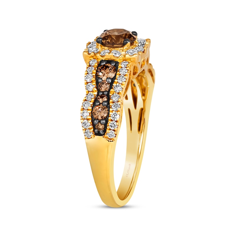 Main Image 2 of Le Vian Chocolate Waterfall Diamond Ring 1-1/5 ct tw 14K Honey Gold