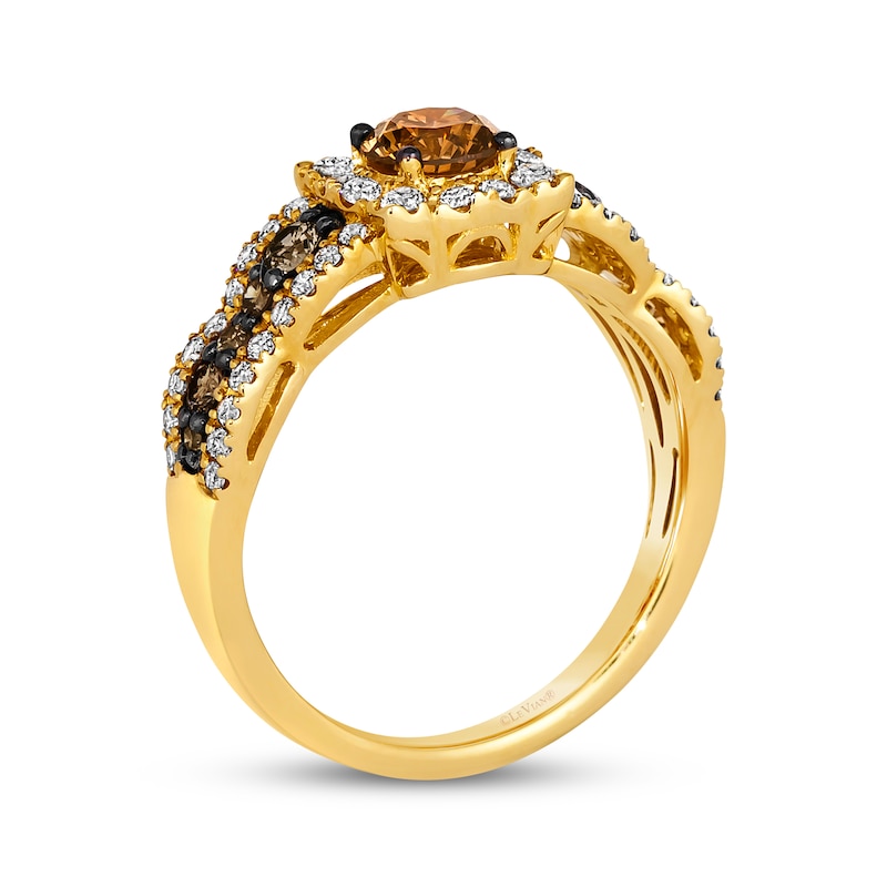 Main Image 3 of Le Vian Chocolate Waterfall Diamond Ring 1-1/5 ct tw 14K Honey Gold