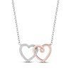 Thumbnail Image 0 of Hallmark Diamonds Interlocking Hearts Necklace 1/20 ct tw Sterling Silver & 10K Rose Gold 18"