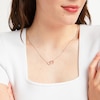Thumbnail Image 1 of Hallmark Diamonds Interlocking Hearts Necklace 1/20 ct tw Sterling Silver & 10K Rose Gold 18"