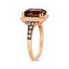 Le Vian Chocolate Emerald-Cut Quartz Ring 1/3 ct tw Diamonds 14K Strawberry Gold