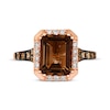 Thumbnail Image 4 of Le Vian Chocolate Emerald-Cut Quartz Ring 1/3 ct tw Diamonds 14K Strawberry Gold