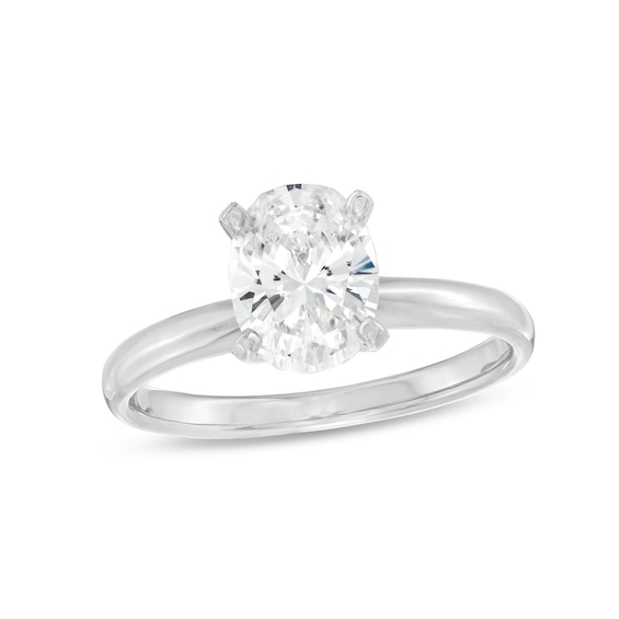 Now + Forever Oval-Cut Diamond Solitaire Engagement Ring 2 ct tw 14K White Gold (I/I1)
