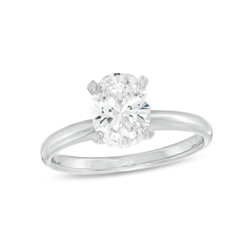 Main Image 1 of Now + Forever Oval-Cut Diamond Solitaire Engagement Ring 2 ct tw 14K White Gold (I/I1)
