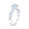 Thumbnail Image 5 of THE LEO First Light Diamond Round-Cut Cushion Frame Engagement Ring 3/4 ct tw 14K White Gold