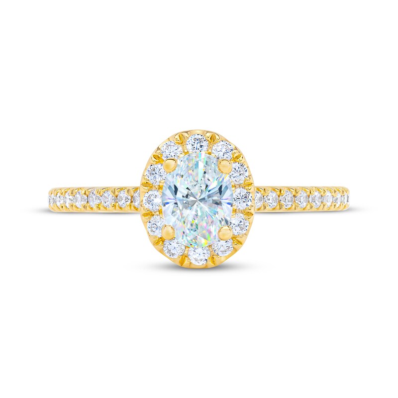 Main Image 3 of THE LEO First Light Diamond Oval & Round-Cut Engagement Ring 3/4 ct tw 14K Yellow Gold