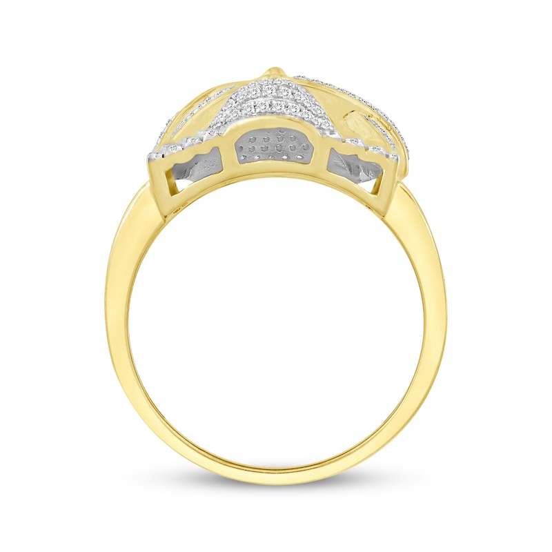 Men's Diamond Face of Christ Ring 3/4 ct tw 10K Yellow Gold