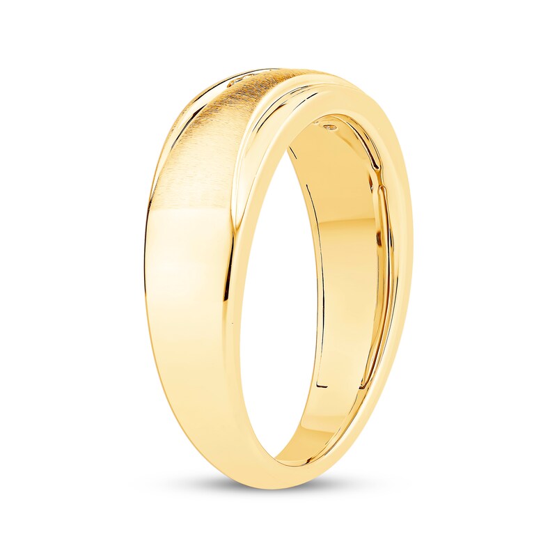 Main Image 2 of Men's Diamond Five-Stone Diagonal Wedding Band 1/10 ct tw 10K Yellow Gold