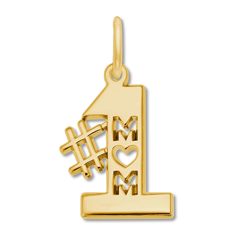 Main Image 1 of #1 Mom Charm 14K Yellow Gold