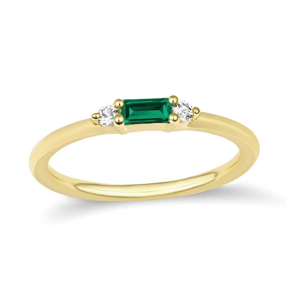 East West Baguette Birthstone Ring (1 Stone)