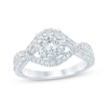 Thumbnail Image 1 of Now + Forever Diamond Twist Halo Engagement Ring 1 ct tw Round-cut 14K White Gold