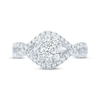 Thumbnail Image 2 of Diamond Twist Halo Engagement Ring 1 ct tw Round-cut 14K White Gold