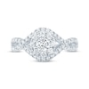 Thumbnail Image 3 of Now + Forever Diamond Twist Halo Engagement Ring 1 ct tw Round-cut 14K White Gold
