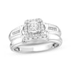 Thumbnail Image 1 of Now + Forever Round-Cut Diamond Cushion Halo &quot;X&quot; Engagement Ring 1/4 ct tw 10K White Gold