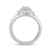 Thumbnail Image 3 of Now + Forever Round-Cut Diamond Cushion Halo &quot;X&quot; Engagement Ring 1/4 ct tw 10K White Gold