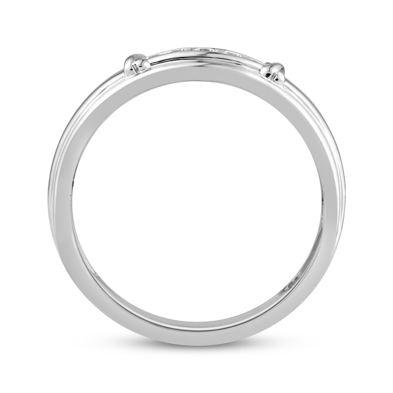 Main Image 3 of Now + Forever Diamond &quot;X&quot; Wedding Band 1/10 ct tw 10K White Gold