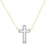 Thumbnail Image 0 of Diamond Cross Outline Necklace 1/8 ct tw 10K Yellow Gold 18"
