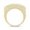 Thumbnail Image 2 of Men's Baguette & Round-Cut Diamond Diagonal Ring 3 ct tw 10K Yellow Gold